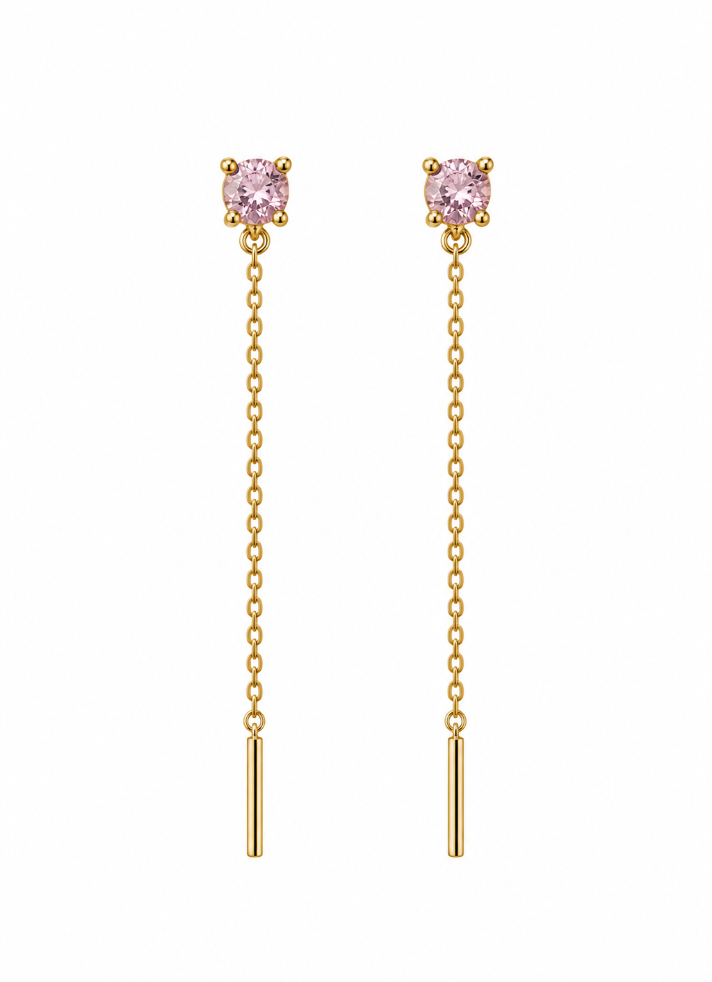 Orecchini saliscendi rosa