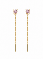 Orecchini saliscendi rosa