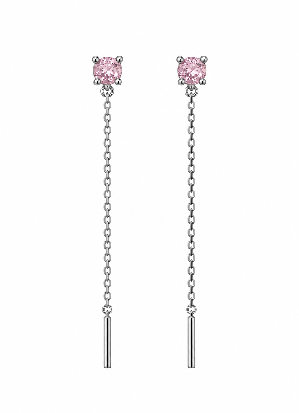 Orecchini saliscendi rosa